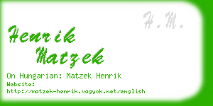 henrik matzek business card